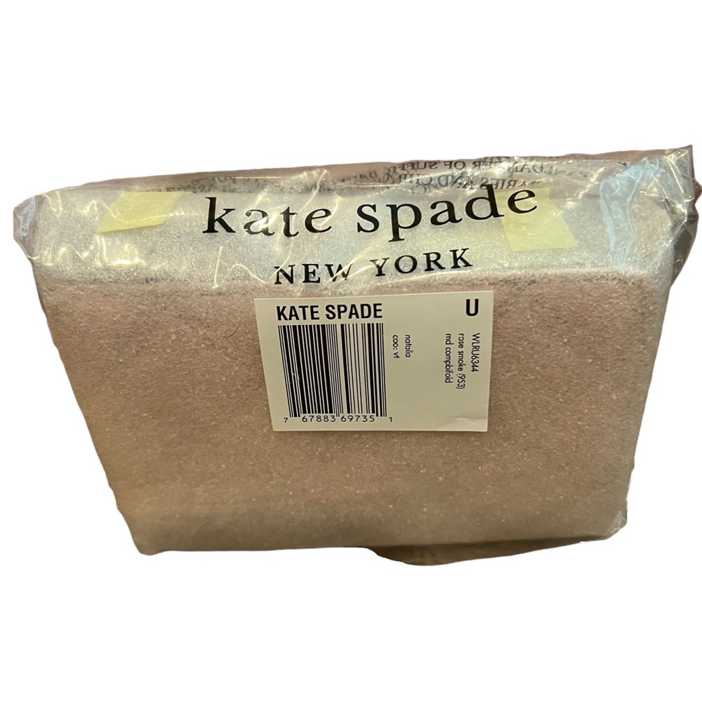 Kate Spade Natalia Rose Smoke quilted Medium Bifold wallet NWT - Picture 4 of 5